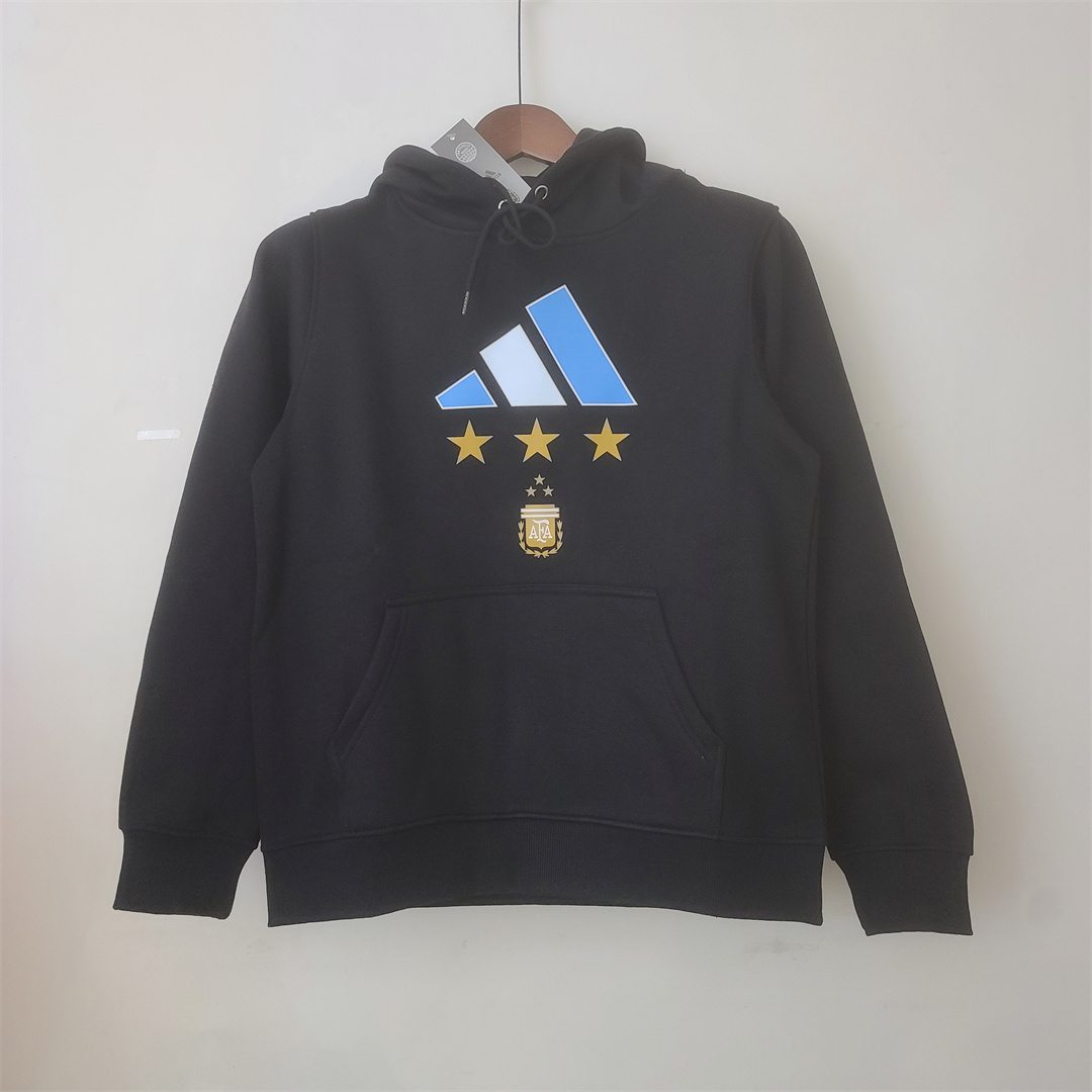 2023 Argentina black hoodie with #10 MESSI