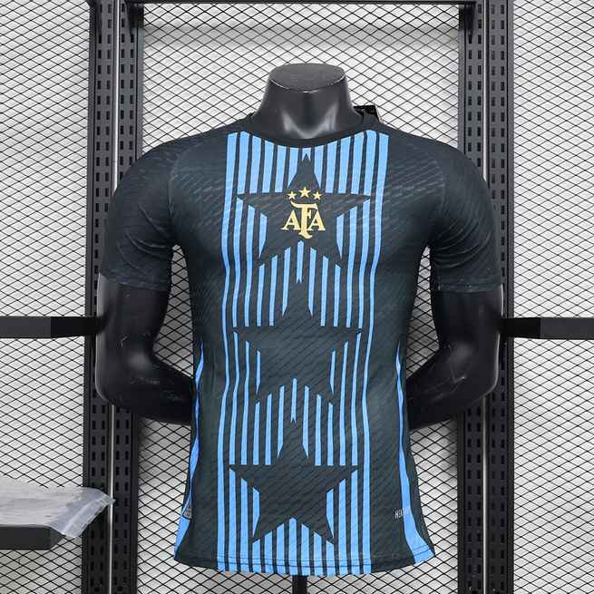 Maillot de football Argentine noir entraînement — 2024 · Version joueur