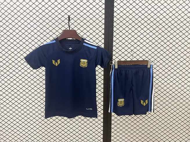 2026 Argentina Dark Blue Training Kids Kit Soccer Jersey 16-28