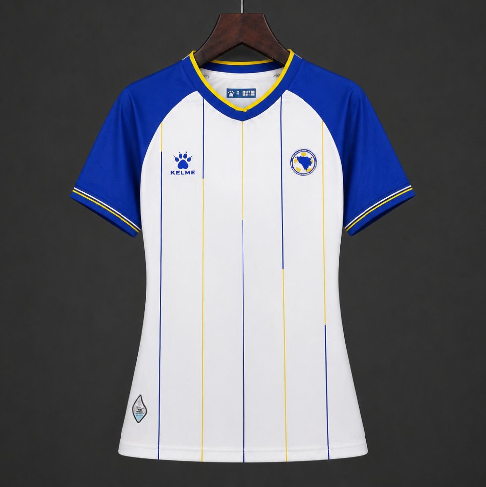 Maillot de football femme Bosnia et Herzegovina blanc — 2026 · Extérieur