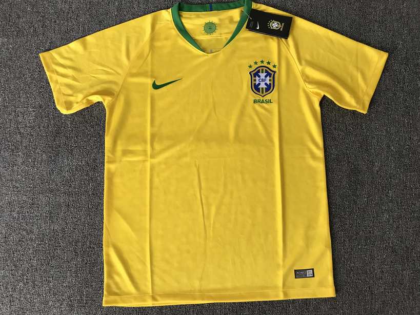 Brasil 2018 world cup home soccer jersey