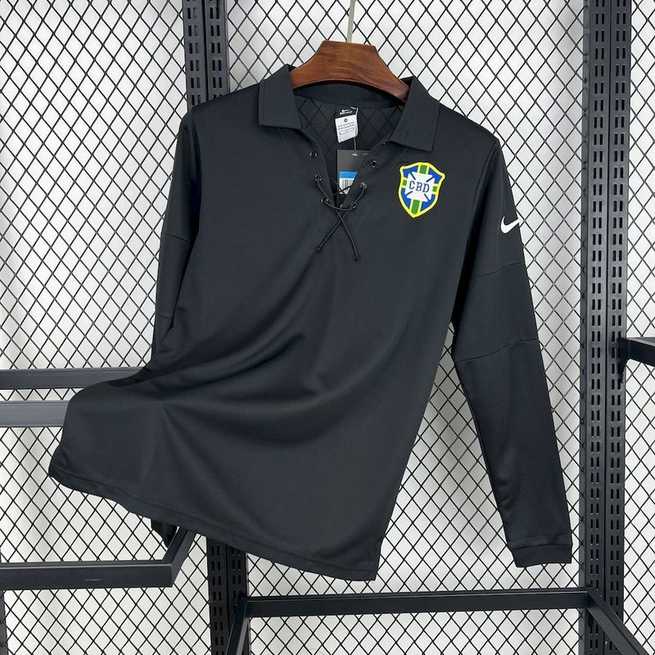 2004 Brazil Black Special long sleeve retro jersey