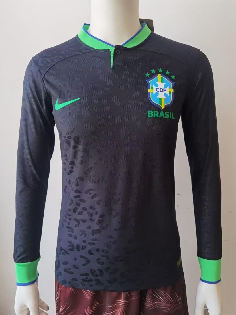 2022 Brazil black long sleeves player version