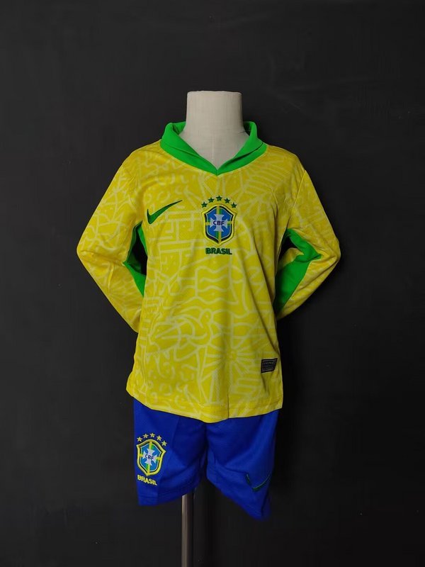 2024 Brazil home long sleeve kid kit