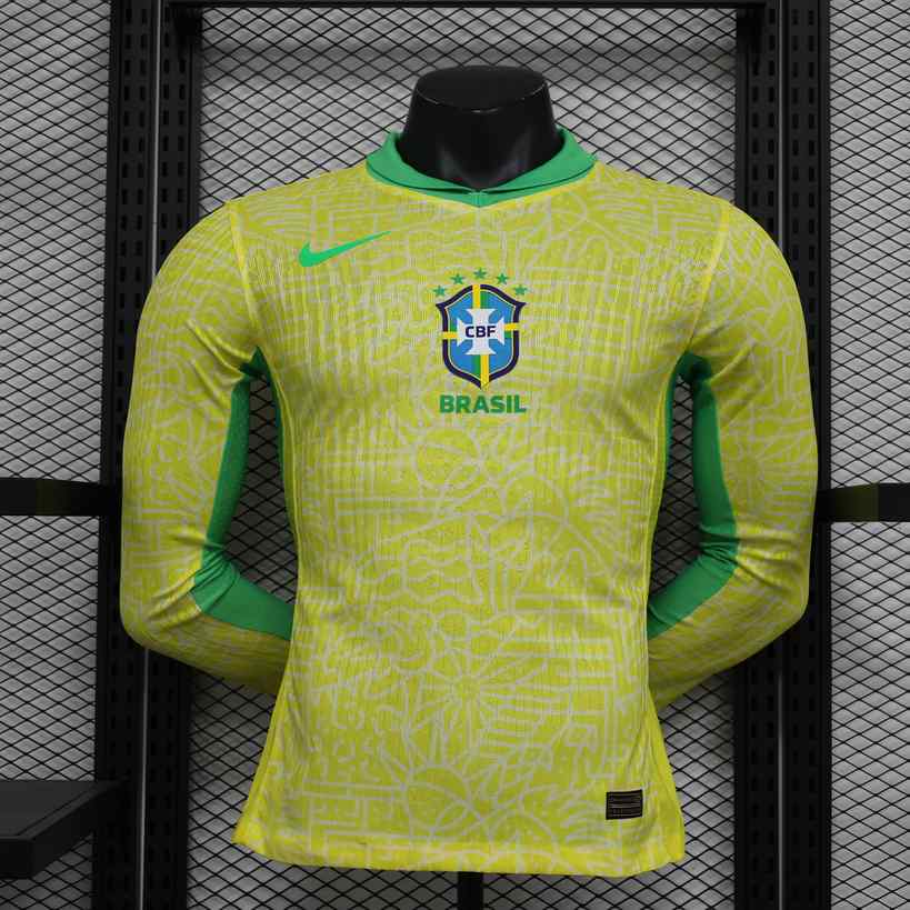 2024 Brazil home long sleeve player version jersey