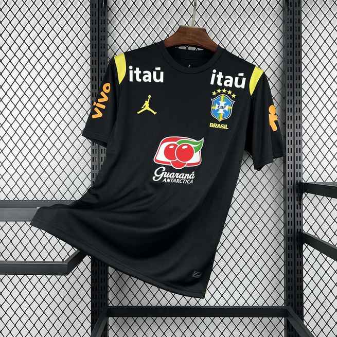 Maillot de football adulte Coupe du monde Brésil avant-match avec All Sponsors — 2026 · tailles S–4XL