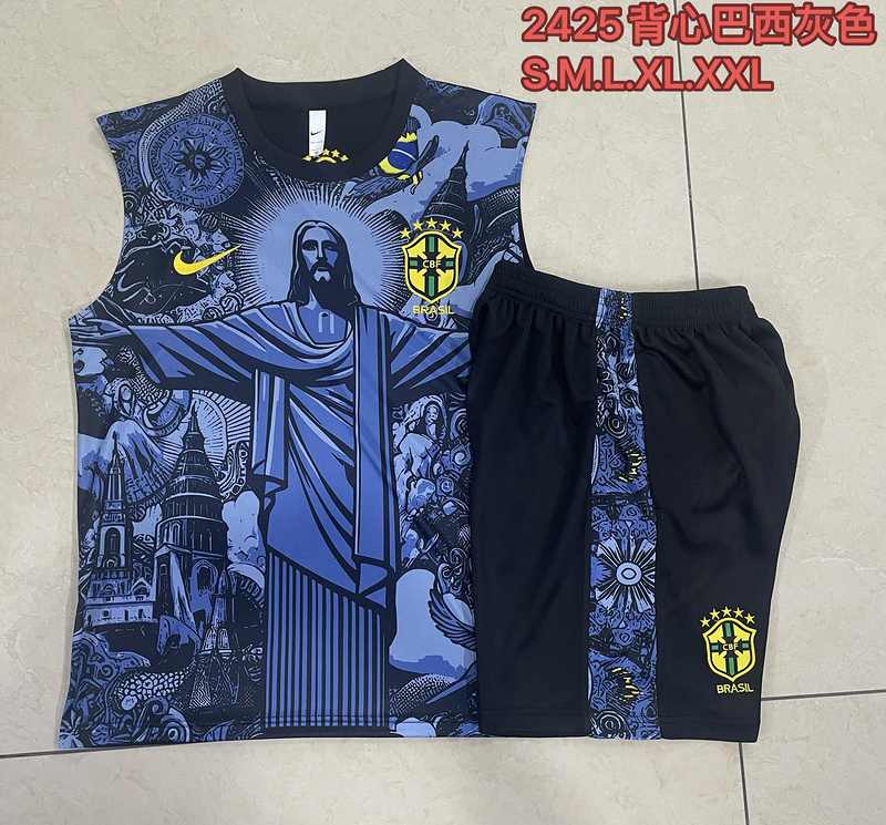 24-25 Brazil Blue jesus Vest Suit