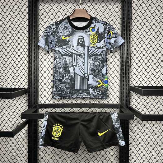 24-25 Brazil Gray Jesus Special Kid Kit