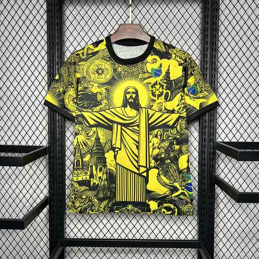 Maillot de football Brésil jesus jaune spécial version