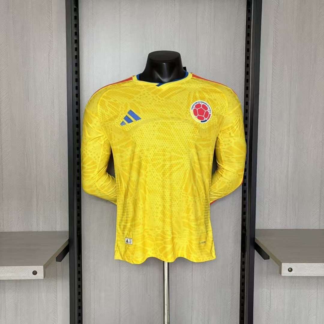 Maillot de football Coupe du monde Colombie — 2026 · Domicile · Version joueur · Manches longues · tailles S–4XL