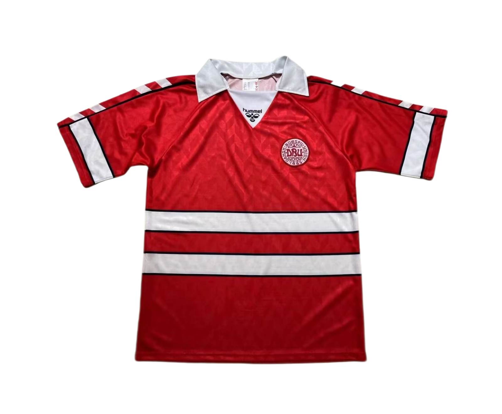 Maillot de football Danemark rouge — 1988 · Domicile · Rétro