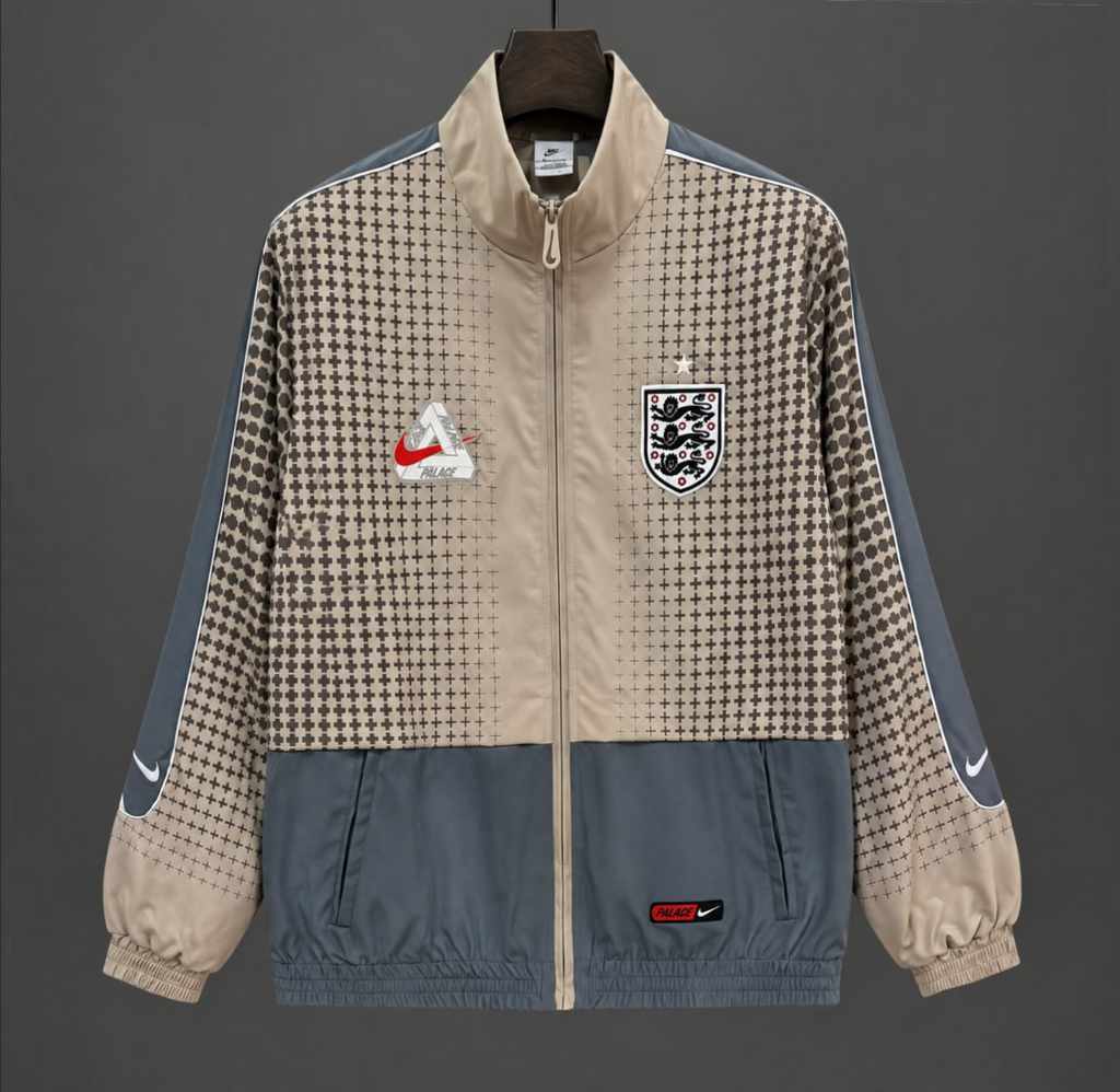 2026 England x Palace Khaki Grey Training Track Windbreaker