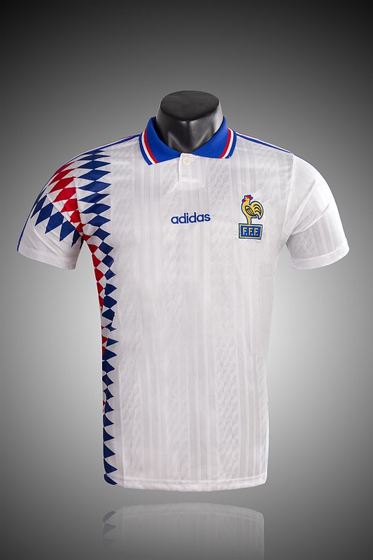 1994 France away white retro jersey