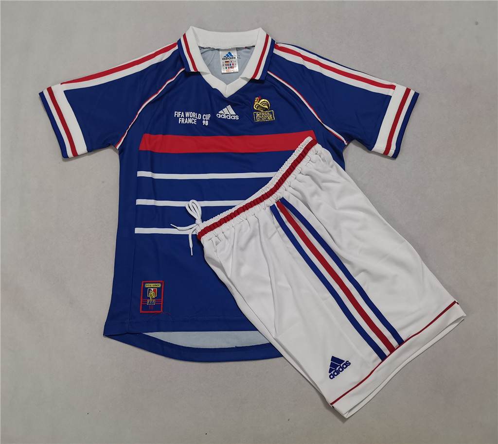 1998 France home blue kids