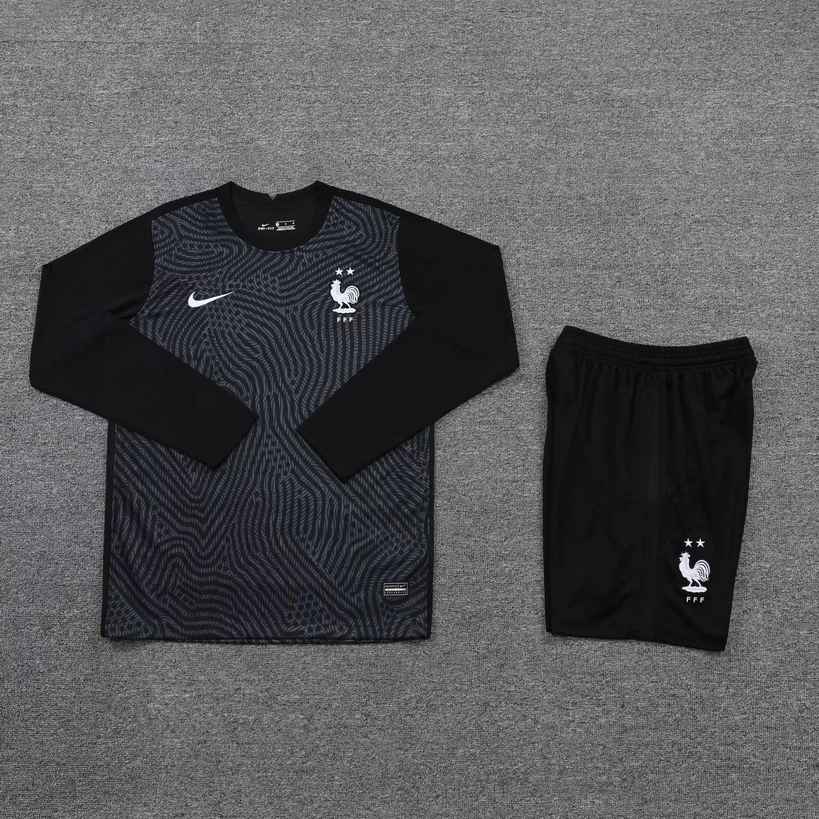 2021 France black goalkeeper long sleeves