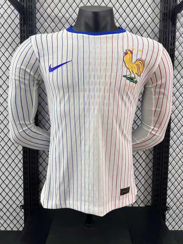 2024 France away white long sleeve player version jersey