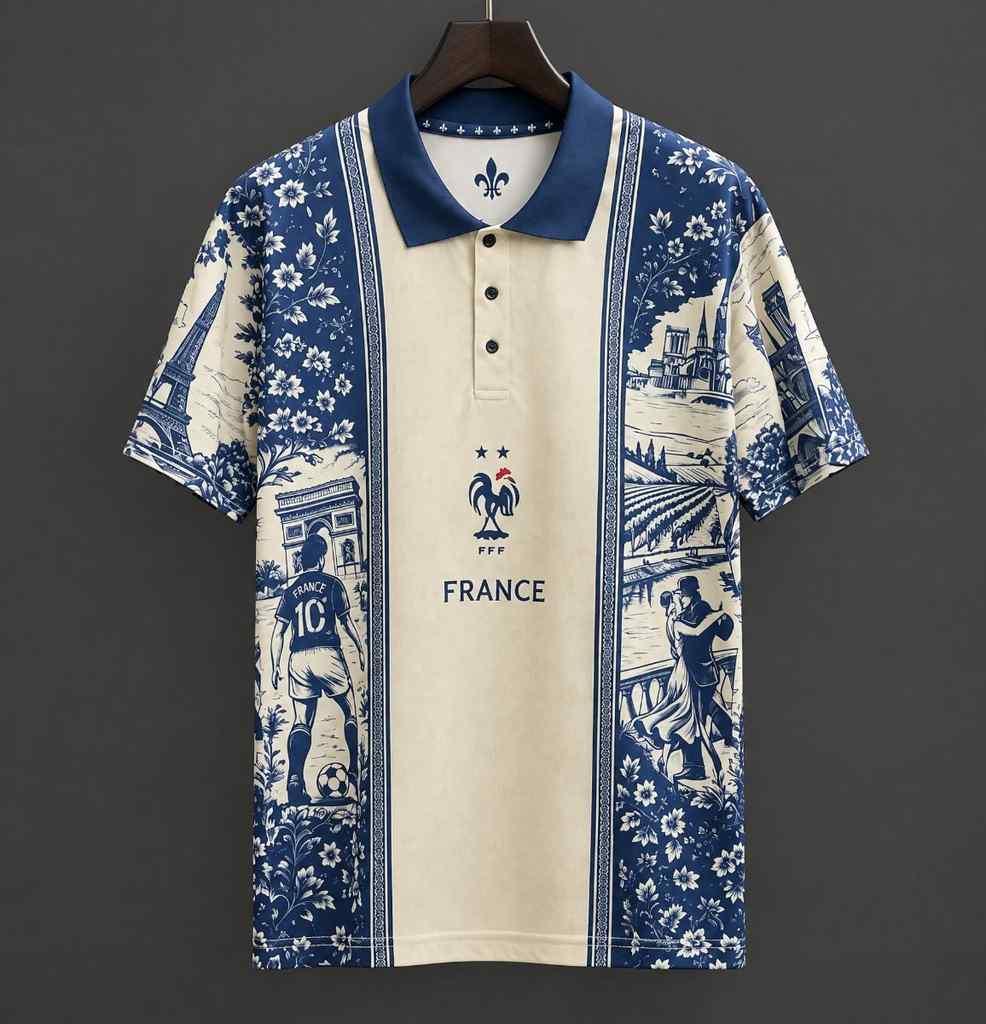 2026 France Special Edition Landmark Print Polo Jersey S-XXL