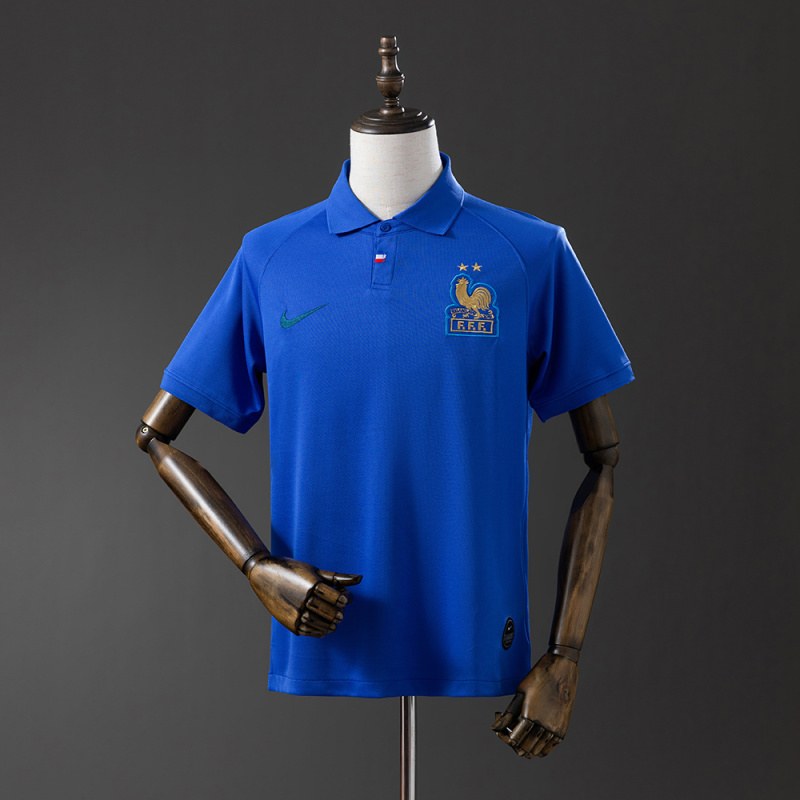 Maillot de football France 120e anniversaire bleu — Rétro · tailles S–2XL