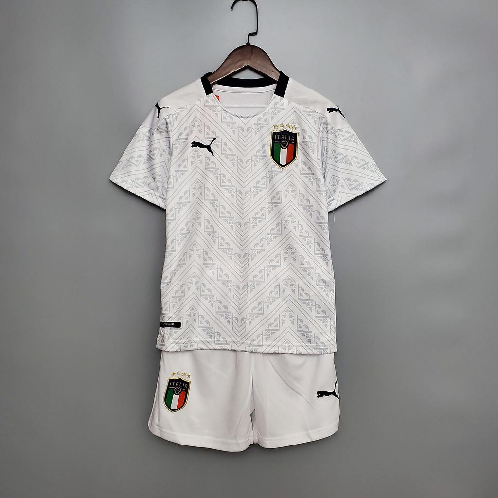 2020 Italy away white kids kit