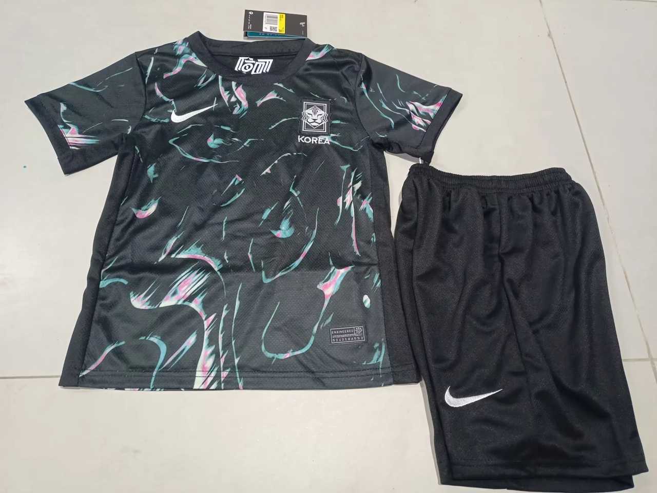 Ensemble de football enfant 24-25 Corée du Sud noir — Extérieur