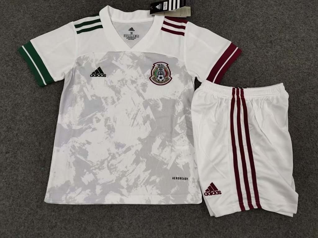 2020 Mexico away white kids kit