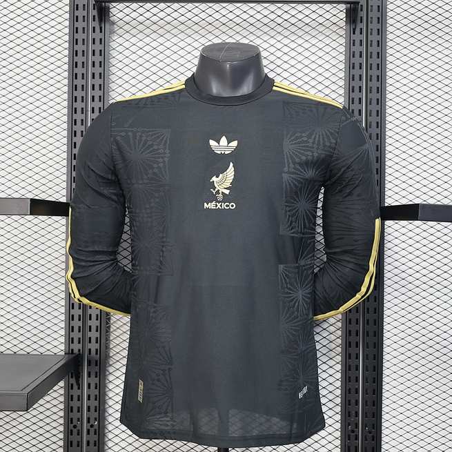 25-26 Mexico black champion player version long sleeve jersey