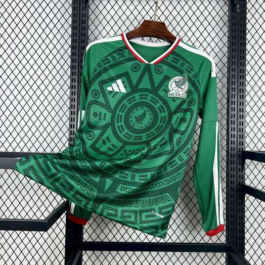 Mens Mexico 2026 World Cup Home Long Sleeve Jersey