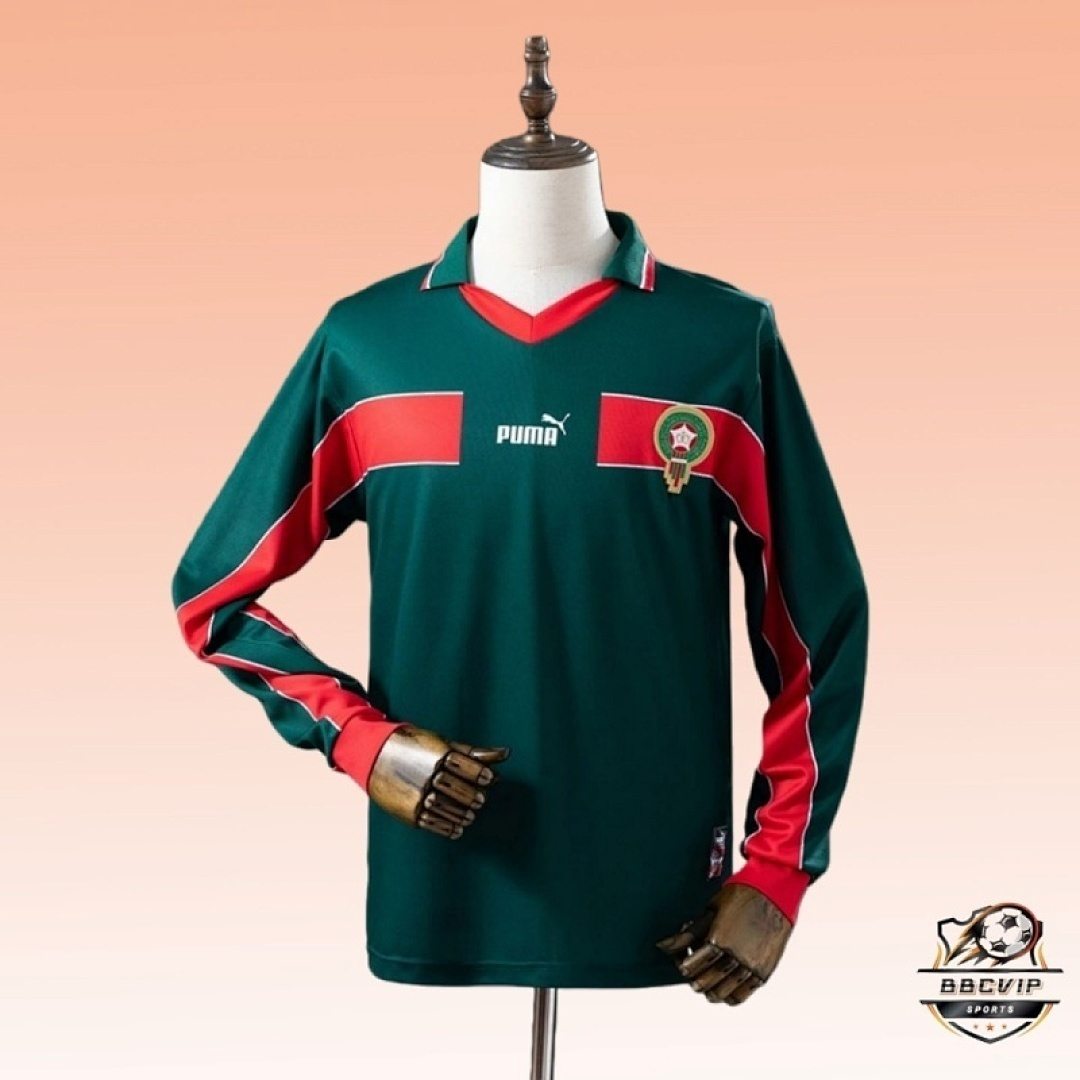 Maillot de football Maroc — 1998 · Troisième maillot · Rétro · Manches longues · tailles S–XXL