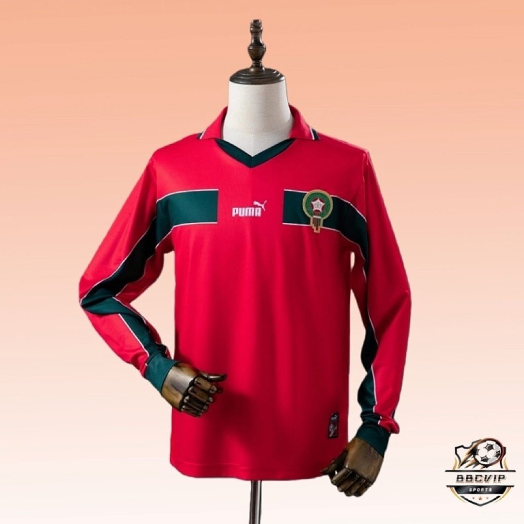 Maillot de football Maroc Second — 1998 · Domicile · Rétro · Manches longues · tailles S–XXL