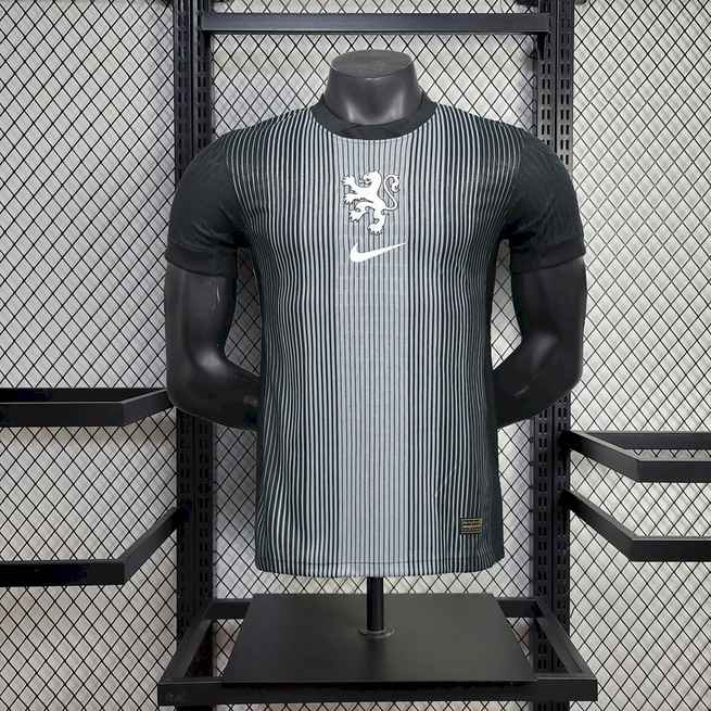 Maillot de football 25-26 Pays-Bas noir — Version joueur