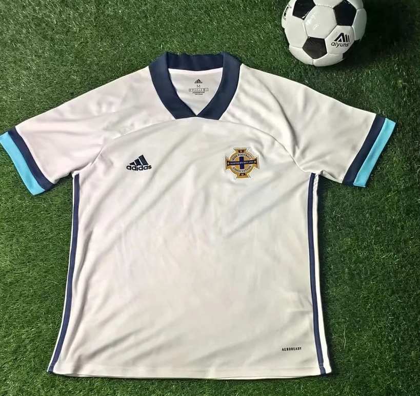 Northern Ireland away white soccer jersey 2020