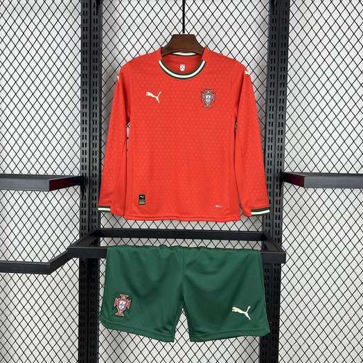 25-26 Portugal home long sleeve kid kit