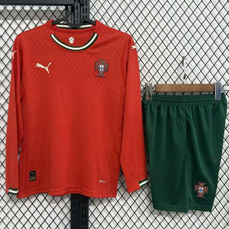 Ensemble de football enfant 25-26 Portugal — Domicile · Manches longues