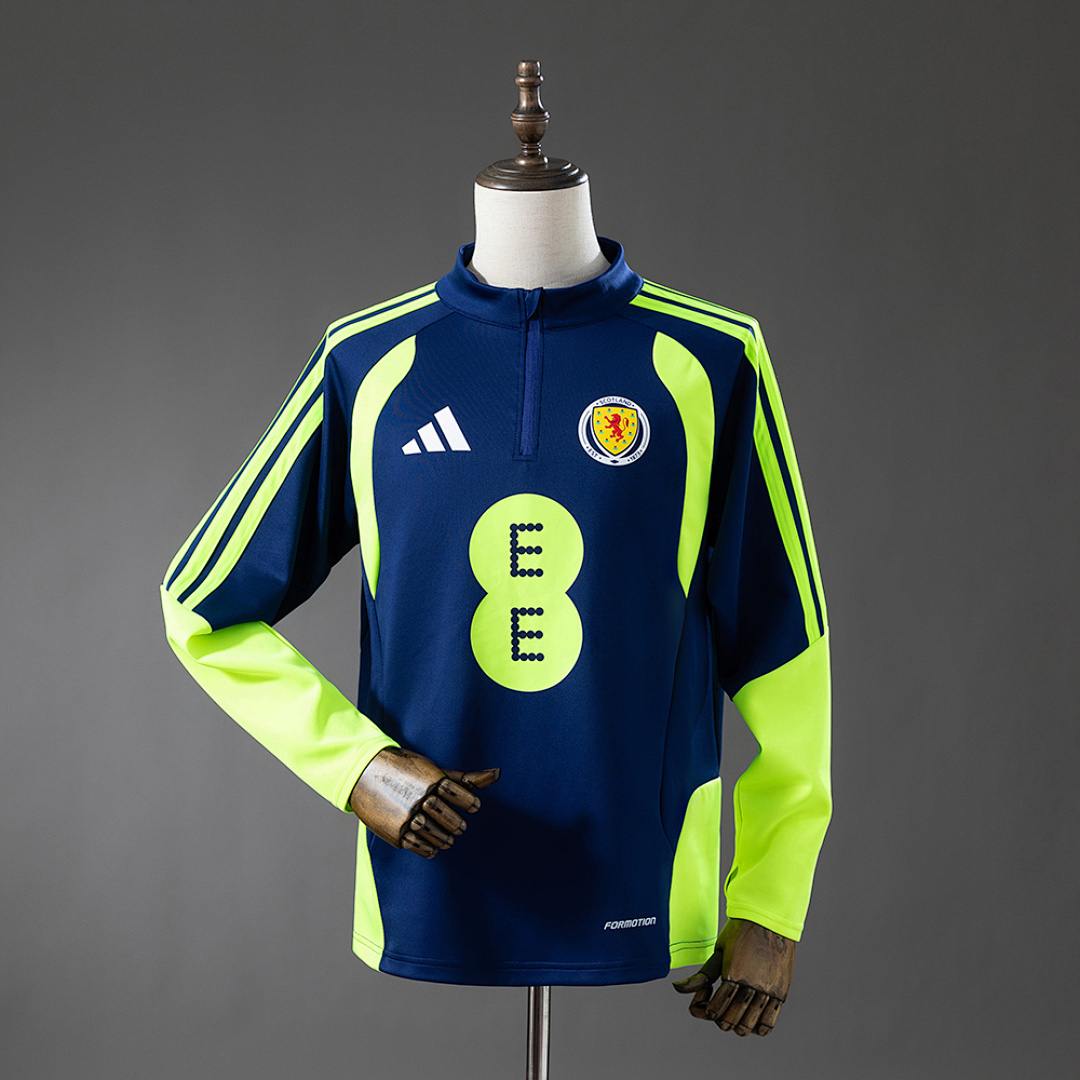 Scotland 2026 Training Top Navy Blue & Fluorescent Green S-XXL