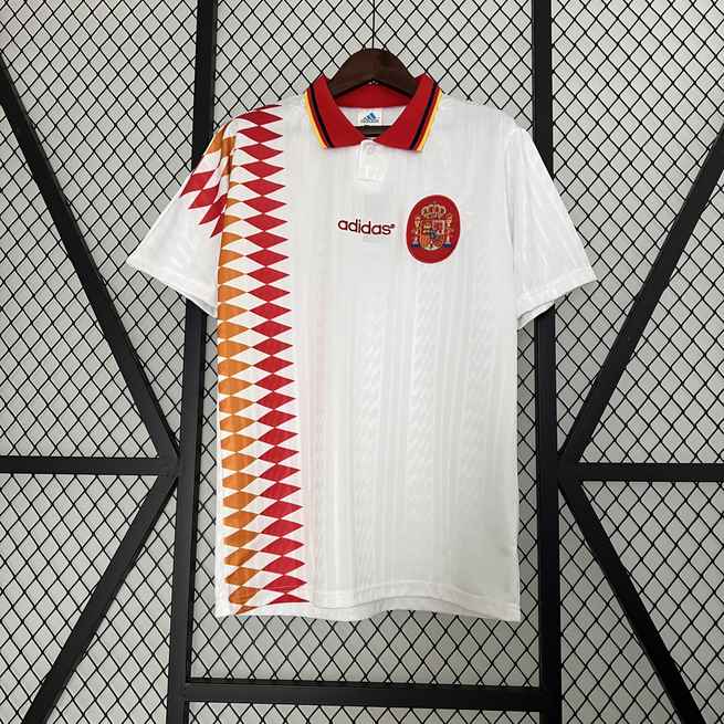 Maillot de football Espagne blanc — 1994 · Extérieur · Rétro