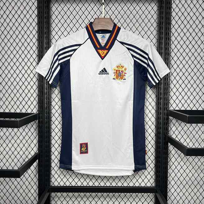 1998 Spain away white retro jersey