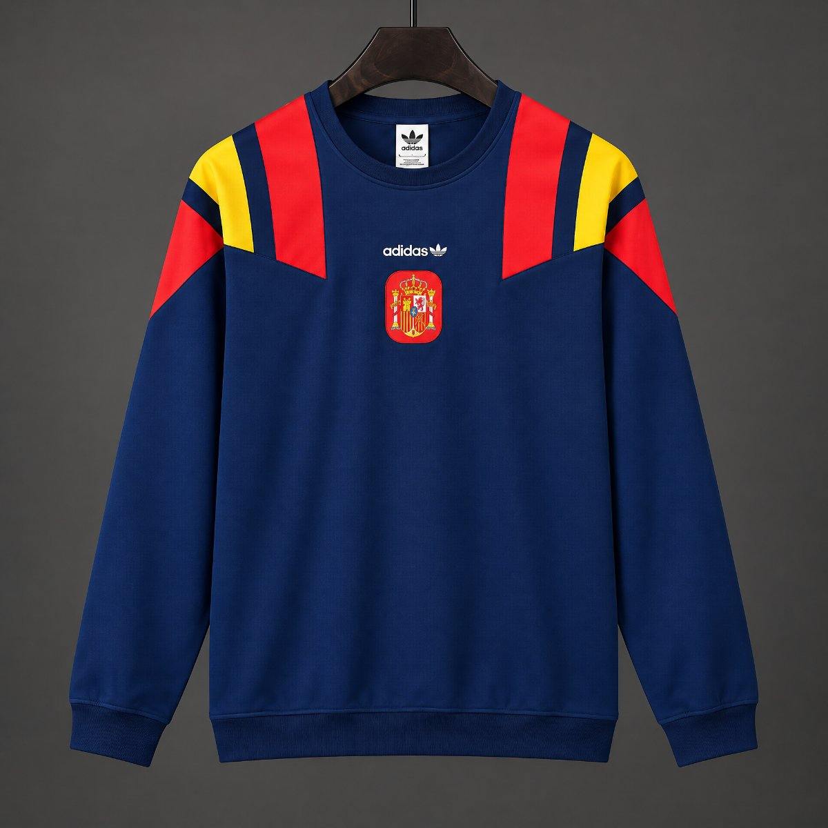 2026 Spain EQT Navy Blue Long Sleeve Sweatshirt S-3XL