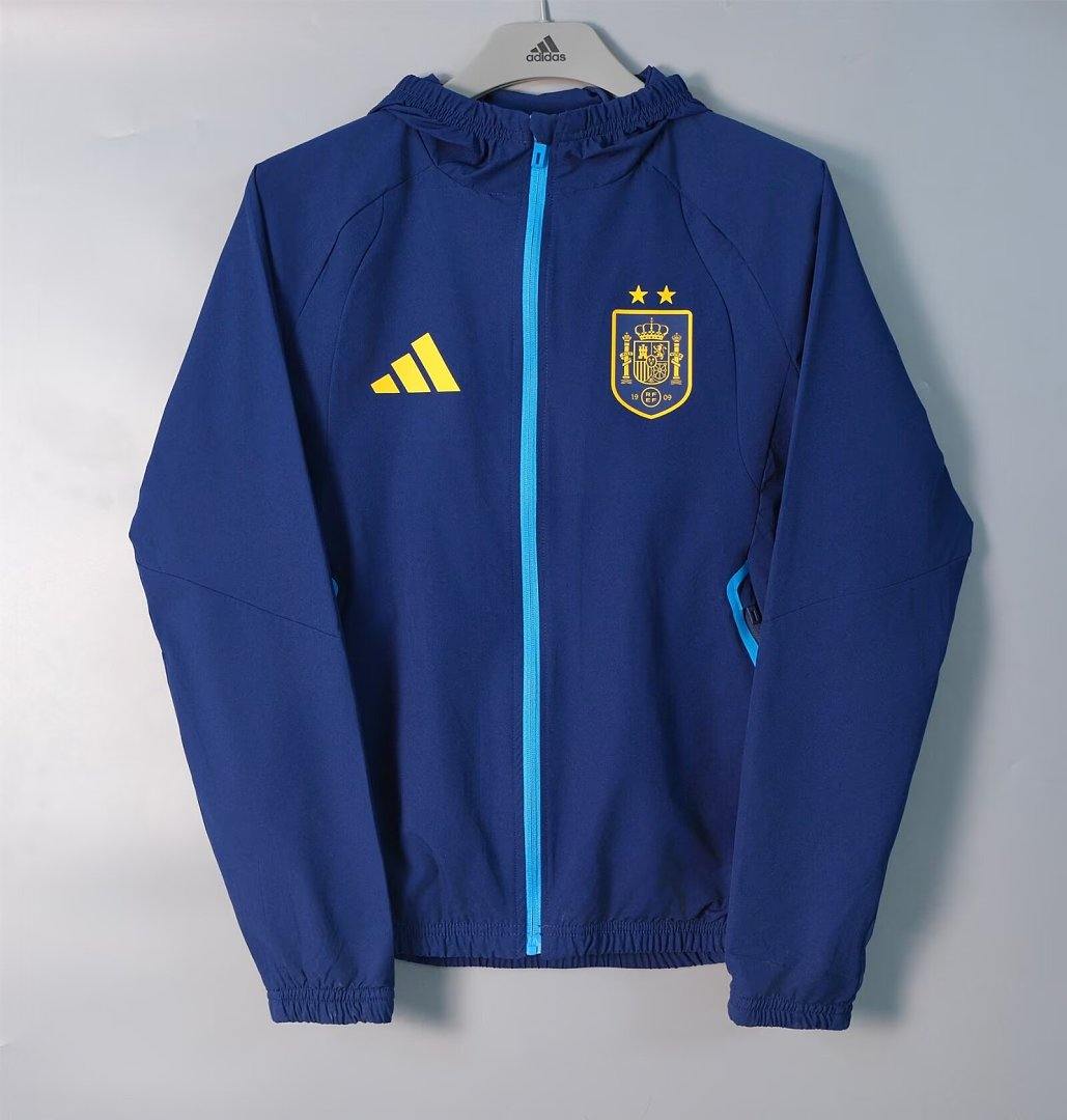 2026 Spain Men's Dark Blue Windbreaker S-2XL