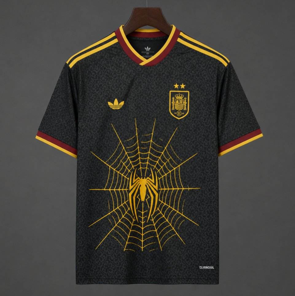 Maillot de football Espagne Spider-Man noir édition — 2026