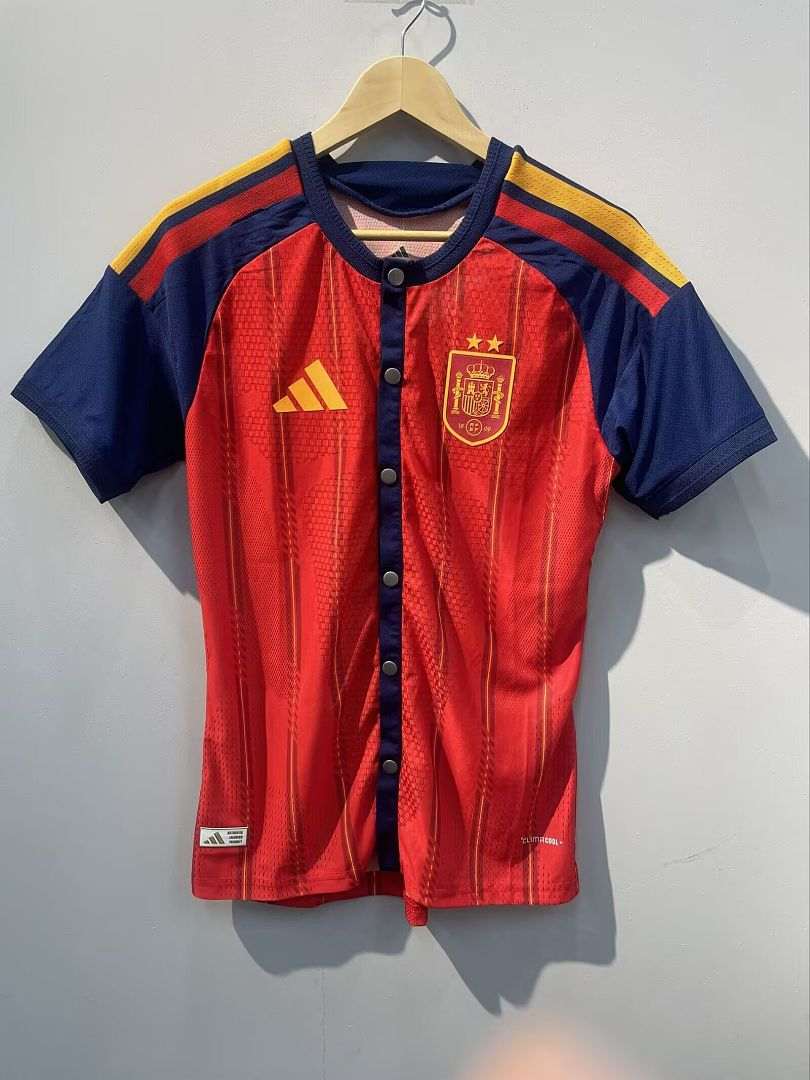 2026 Spain Two-Star Home Red MLB Style Soccer Jersey S-2XL