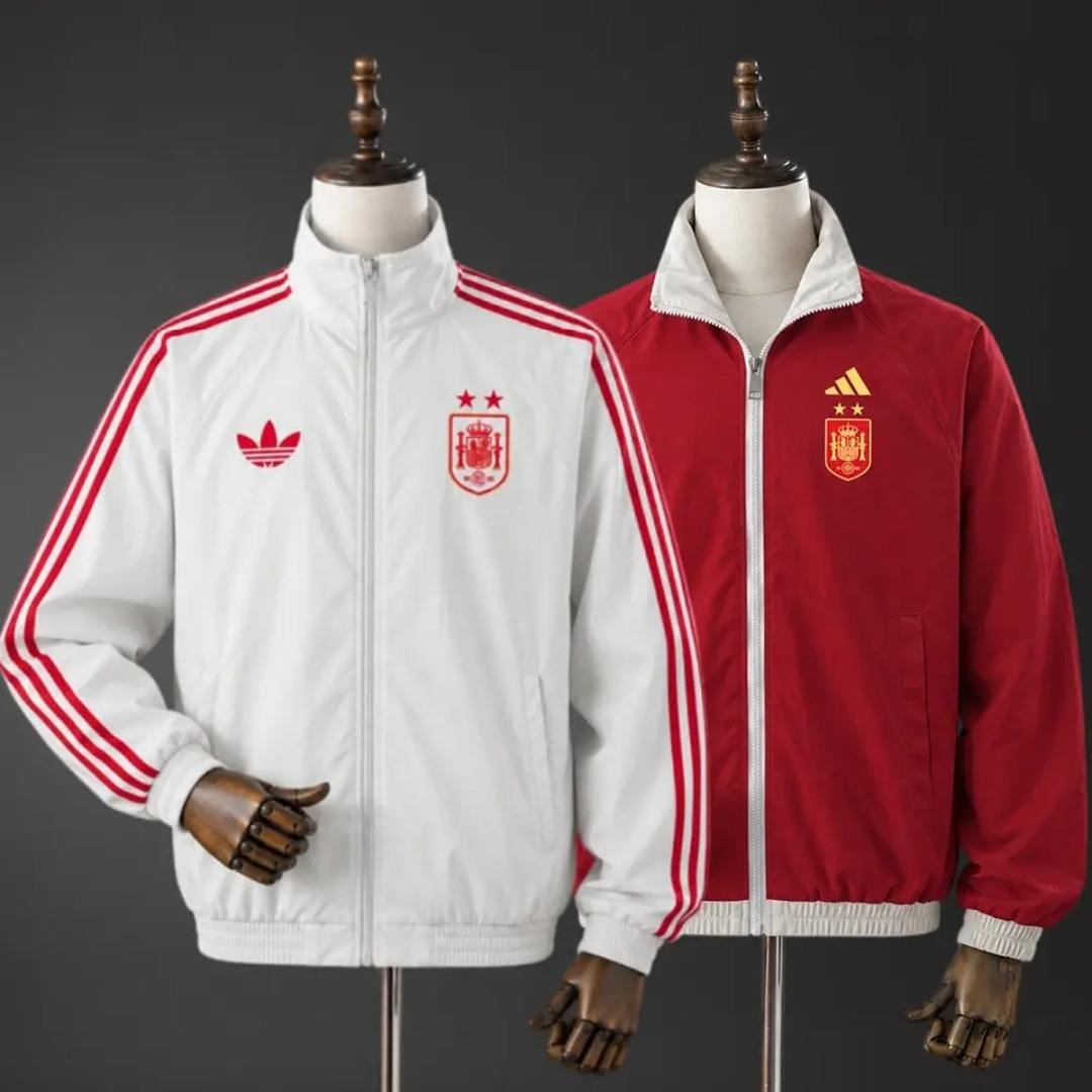 Coupe-vent Espagne blanc et rouge réversible Anthem — 2026 · tailles S–XXL