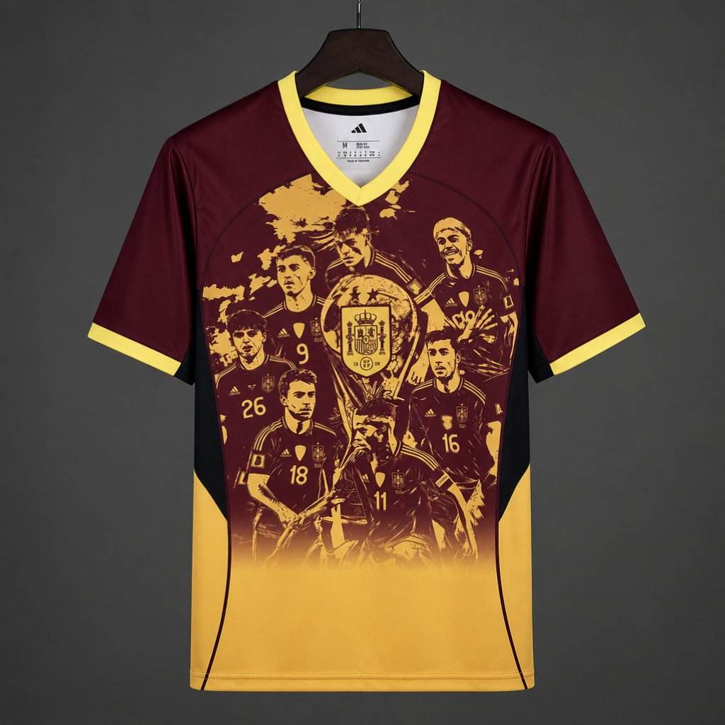 Maillot de football Espagne Coupe du monde champion Wine spécial — 2026