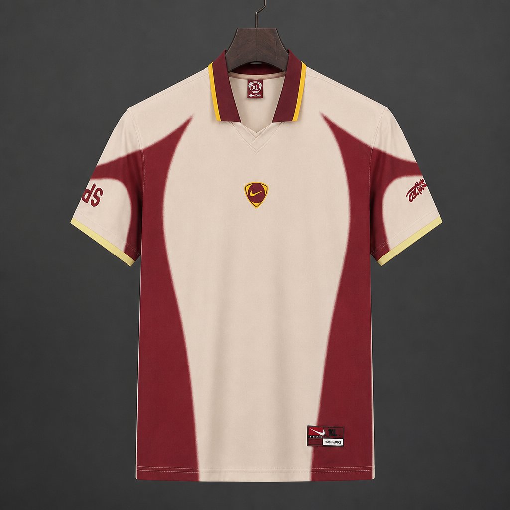 Maillot de football Espagne x Travis Scott Cactus Jack Total 90 crème/Maroon — 2026 · Rétro · tailles S–4XL