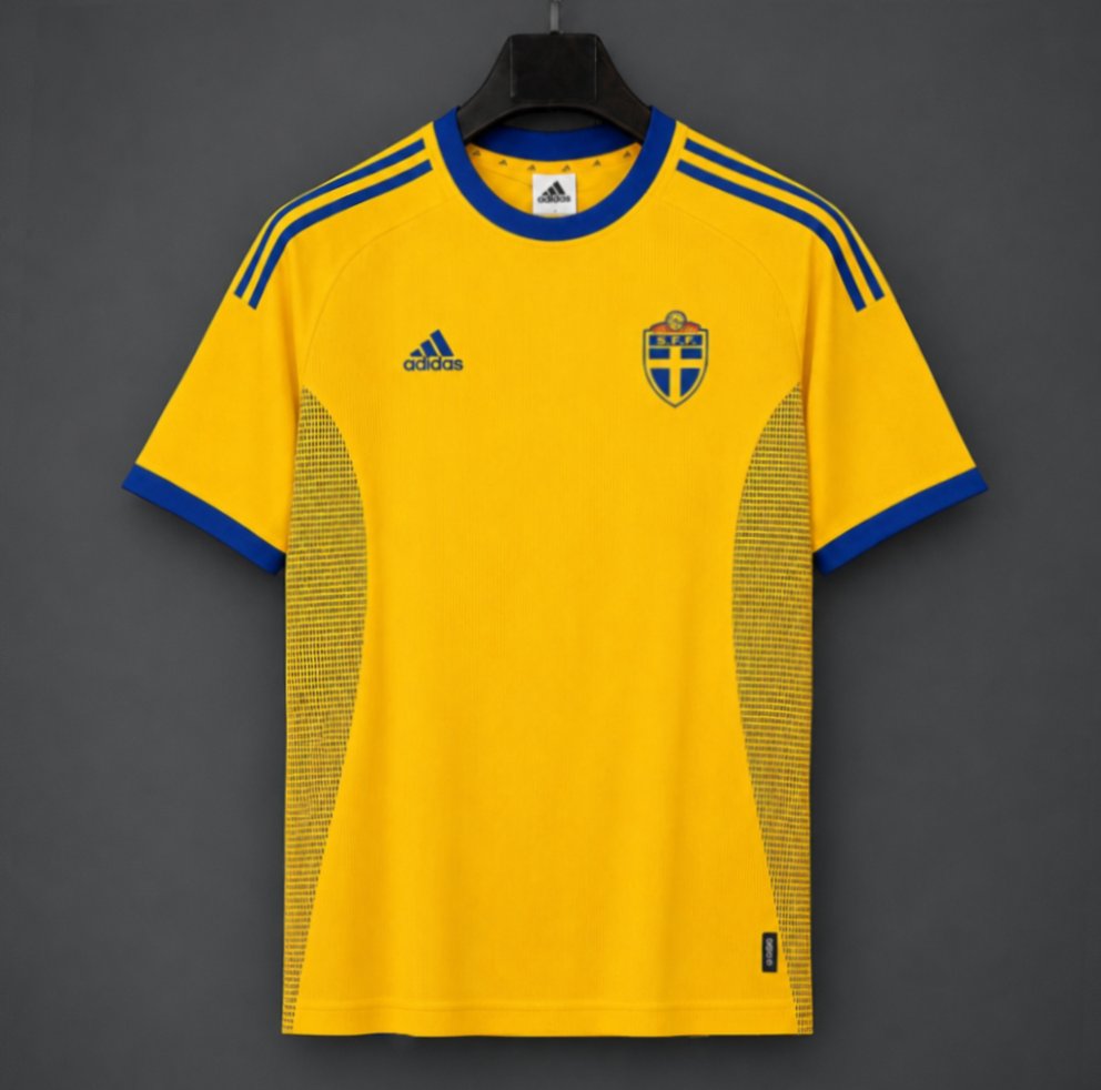 2002 Sweden Home Retro Soccer Jersey S-2XL