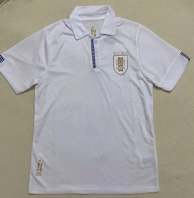 2024 Uruguay away white soccer jersey