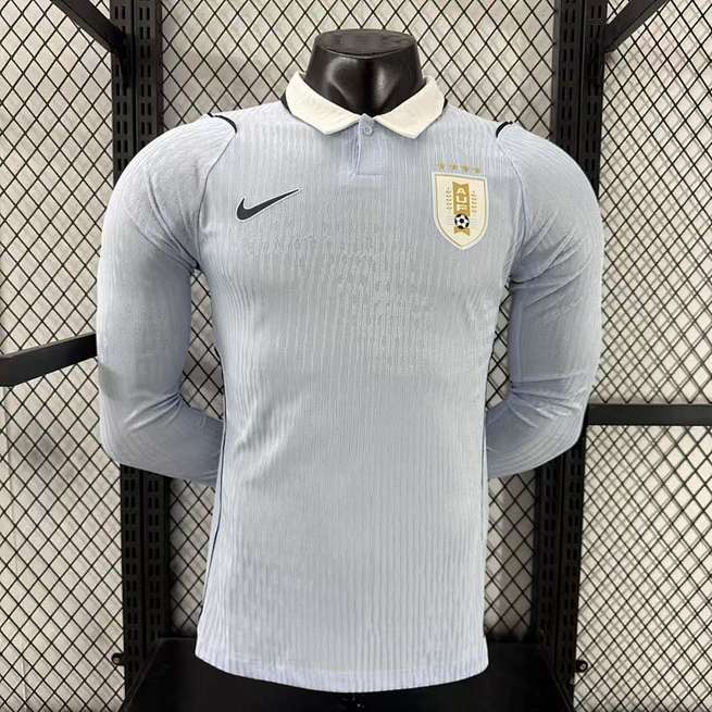 Uruguay 2026 Coupe du monde domicile à manches longues version joueur taille S-4XL
