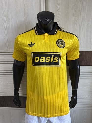 Maillot de football AD x Oasis Tour Jacquard jaune font 25 — 2025/26 · Version joueur · tailles S–2XL