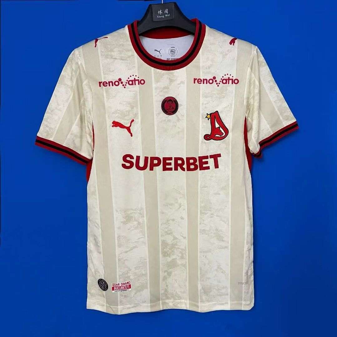 Maillot de football Dinamo Bucuresti blanc — 2026/27 · Extérieur · tailles S–2XL