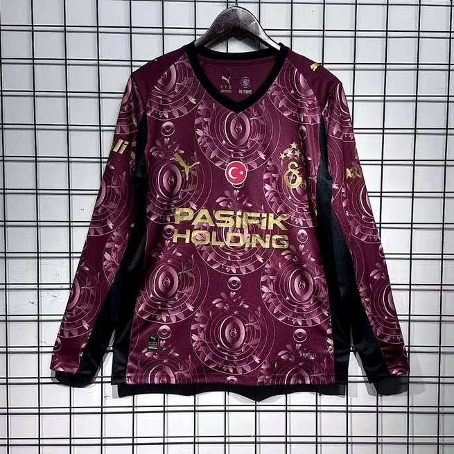 Galatasaray 2025/26 third with sponsor long sleeves soccer jersey size S-2XL