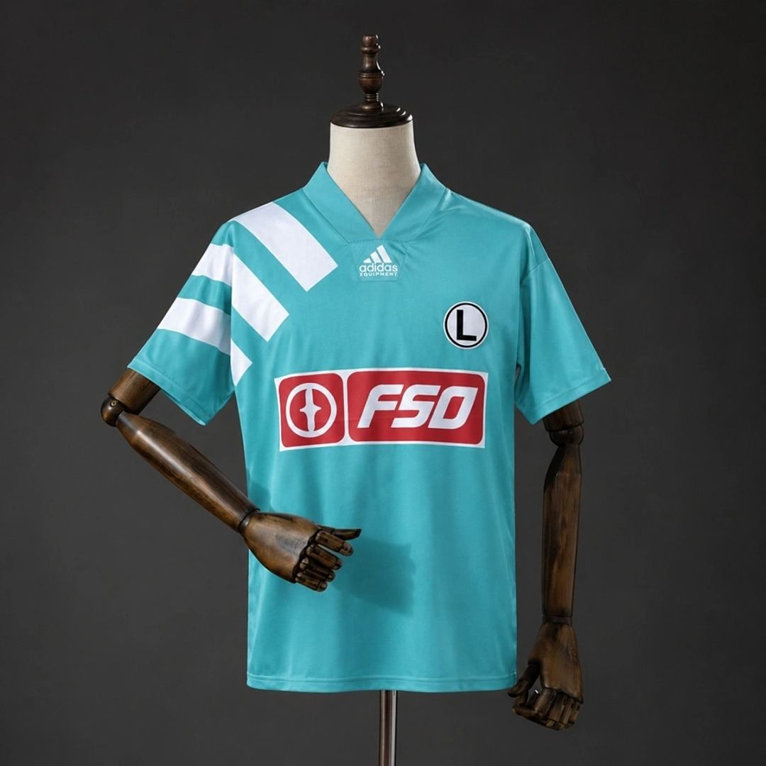 1994/95 Legia Warsaw Turquoise Home Retro Soccer Jersey S-XXL